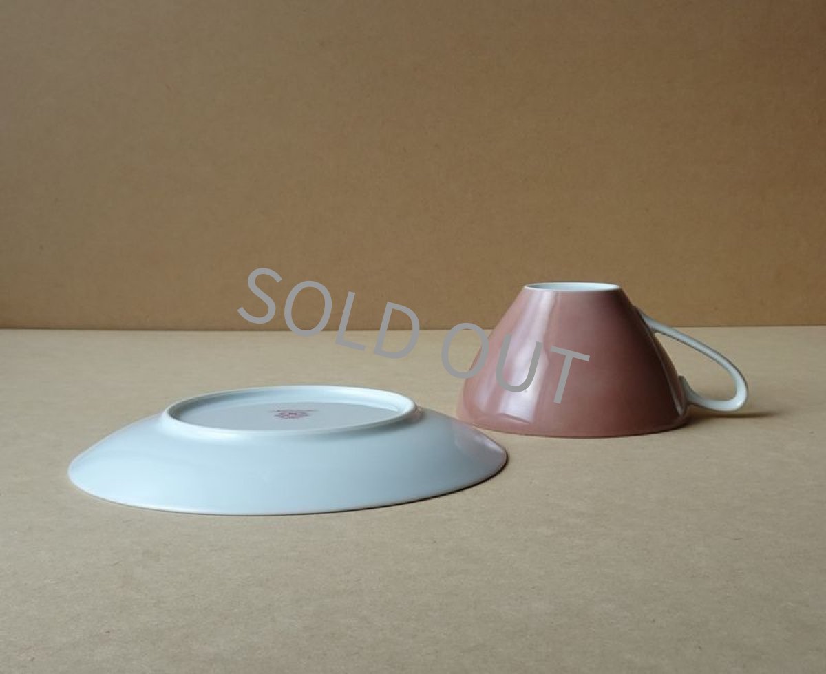 画像16: プレミアノリタケ　兼用カップ＆ソーサー ピンク 1960年代 (16)