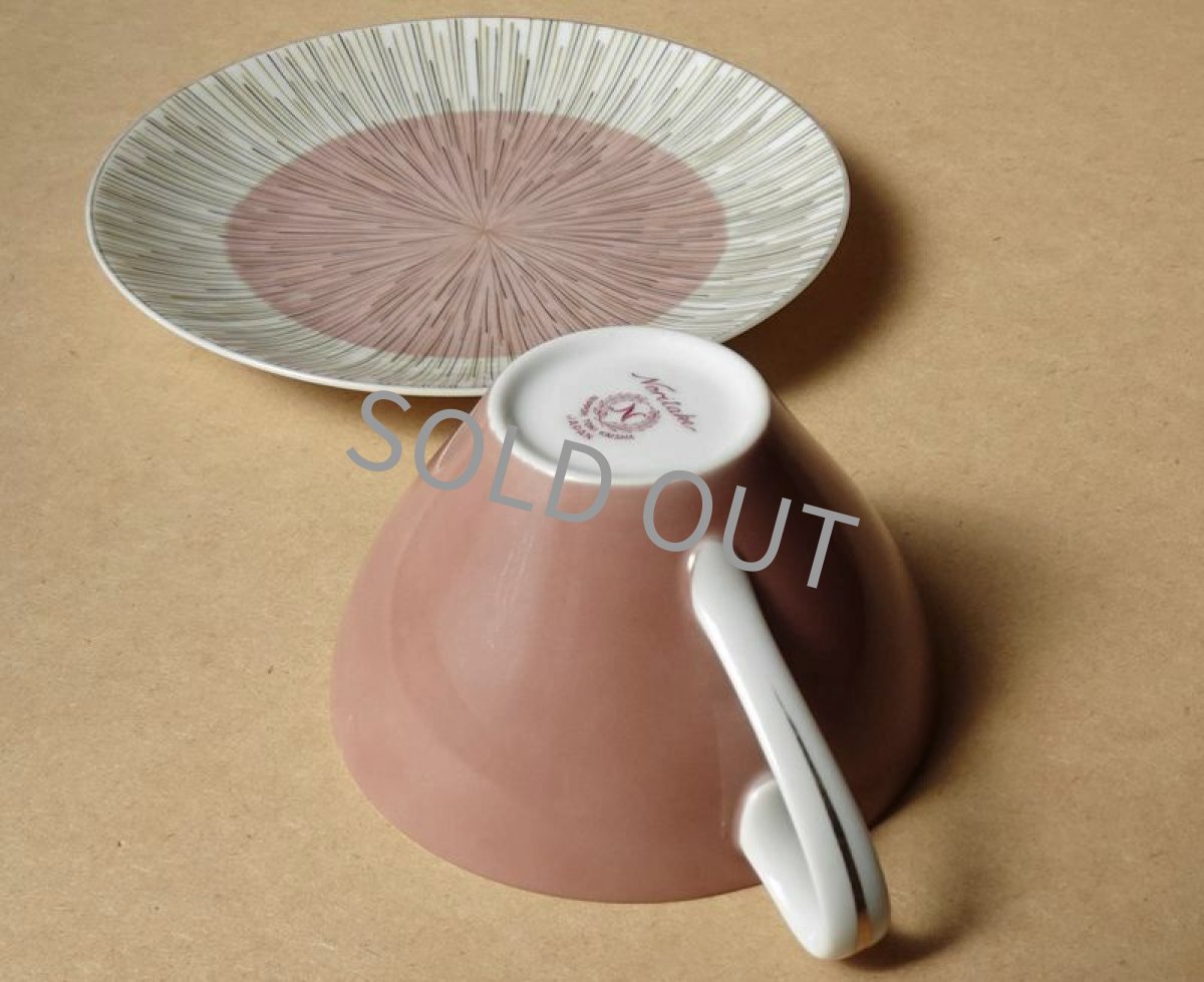 画像18: プレミアノリタケ　兼用カップ＆ソーサー ピンク 1960年代 (18)