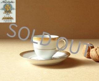 オールドノリタケ デミタス カップ＆ソーサー ハンドペイント