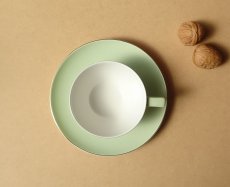 画像11: ノリタケ 東洋陶器　カップ＆ソーサー ミントグリーン 若草色 金彩 1950's (11)