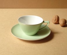 画像2: ノリタケ 東洋陶器　カップ＆ソーサー ミントグリーン 若草色 金彩 1950's (2)