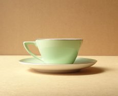 画像5: ノリタケ 東洋陶器　カップ＆ソーサー ミントグリーン 若草色 金彩 1950's (5)