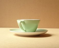 画像6: ノリタケ 東洋陶器　カップ＆ソーサー ミントグリーン 若草色 金彩 1950's (6)