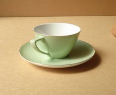 画像7: ノリタケ 東洋陶器　カップ＆ソーサー ミントグリーン 若草色 金彩 1950's (7)