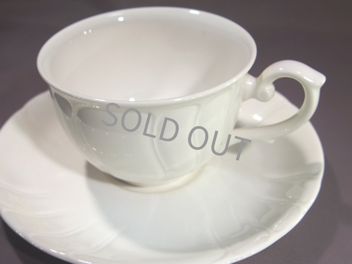 画像2: ノリタケ クラフトーン硬質陶器　カップ＆ソーサー 白 8.5cm　電子レンジ食洗機可 (2)