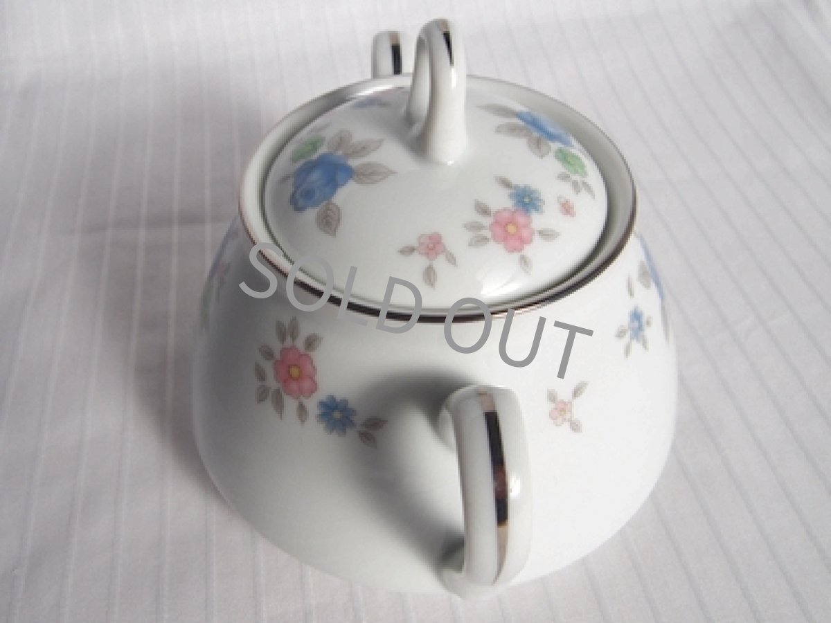 画像7: プレミアノリタケ 早春　シュガーポット　青バラ (7)