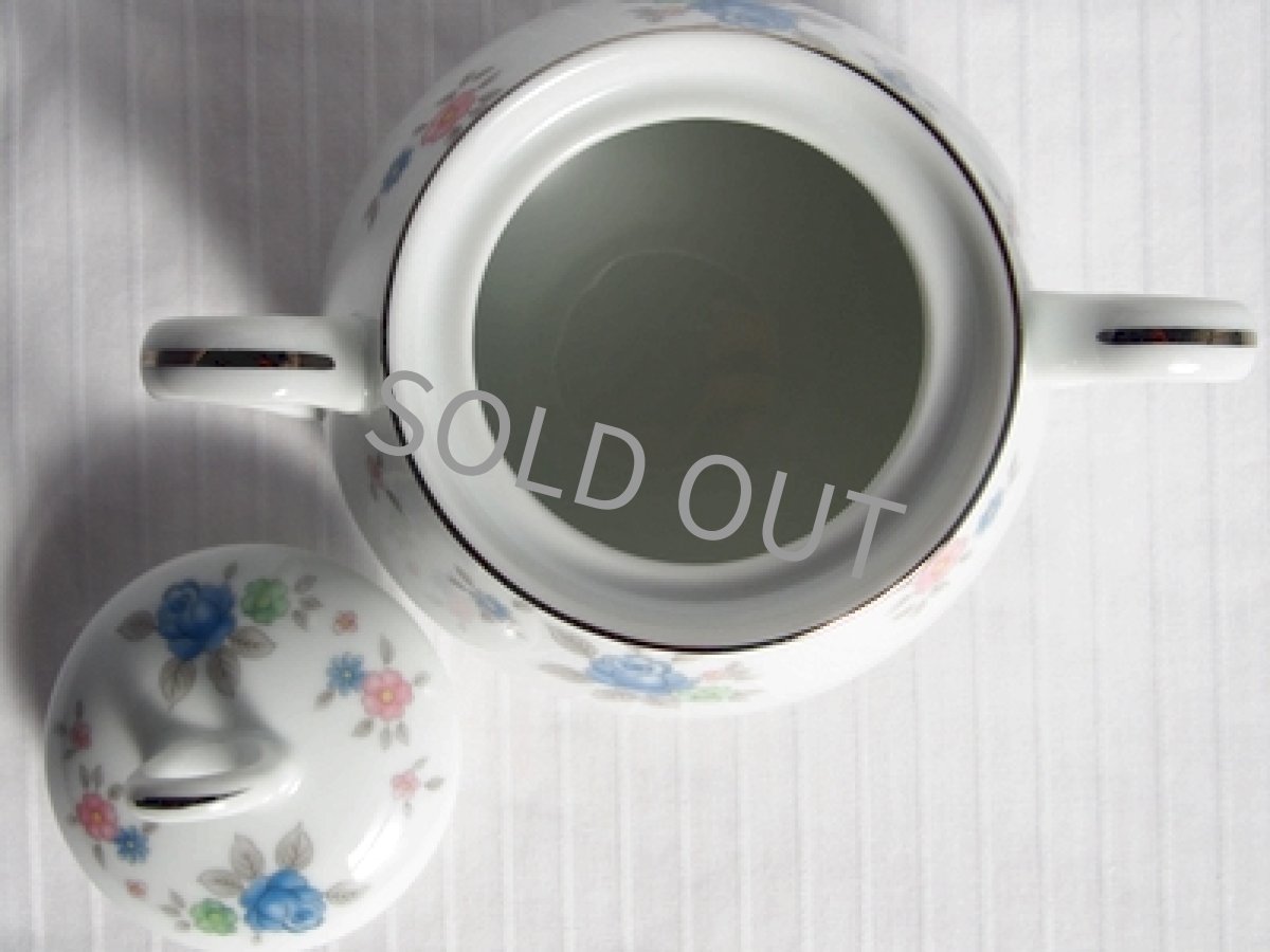 画像9: プレミアノリタケ 早春　シュガーポット　青バラ (9)