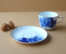 画像15: 大倉陶園 カップ＆ソーサー モーニングカップ ブルーローズ 岡染め (15)