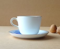 画像4: 大倉陶園 カップ＆ソーサー モーニングカップ ブルーローズ 岡染め (4)