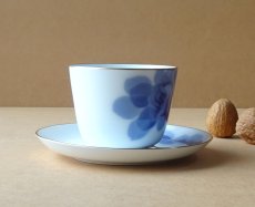 画像5: 大倉陶園 カップ＆ソーサー モーニングカップ ブルーローズ 岡染め (5)