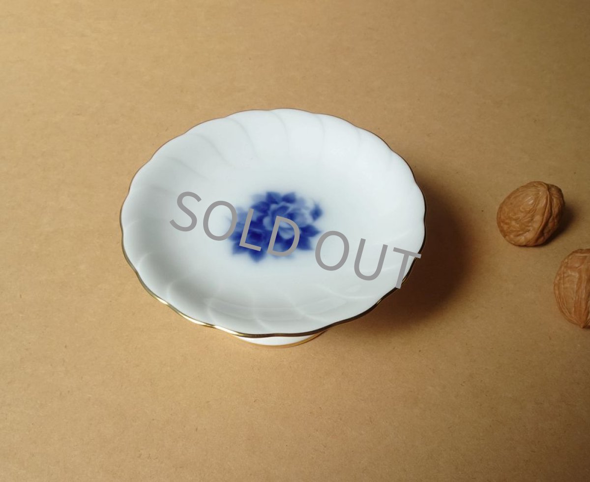 画像10: 大倉陶園　小さなコンポート　ブルーローズ 岡染め 14cm (10)