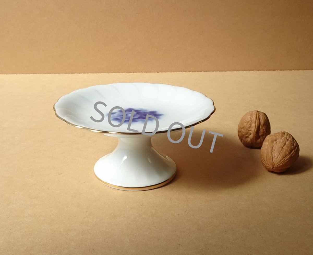 画像2: 大倉陶園　小さなコンポート　ブルーローズ 岡染め 14cm (2)