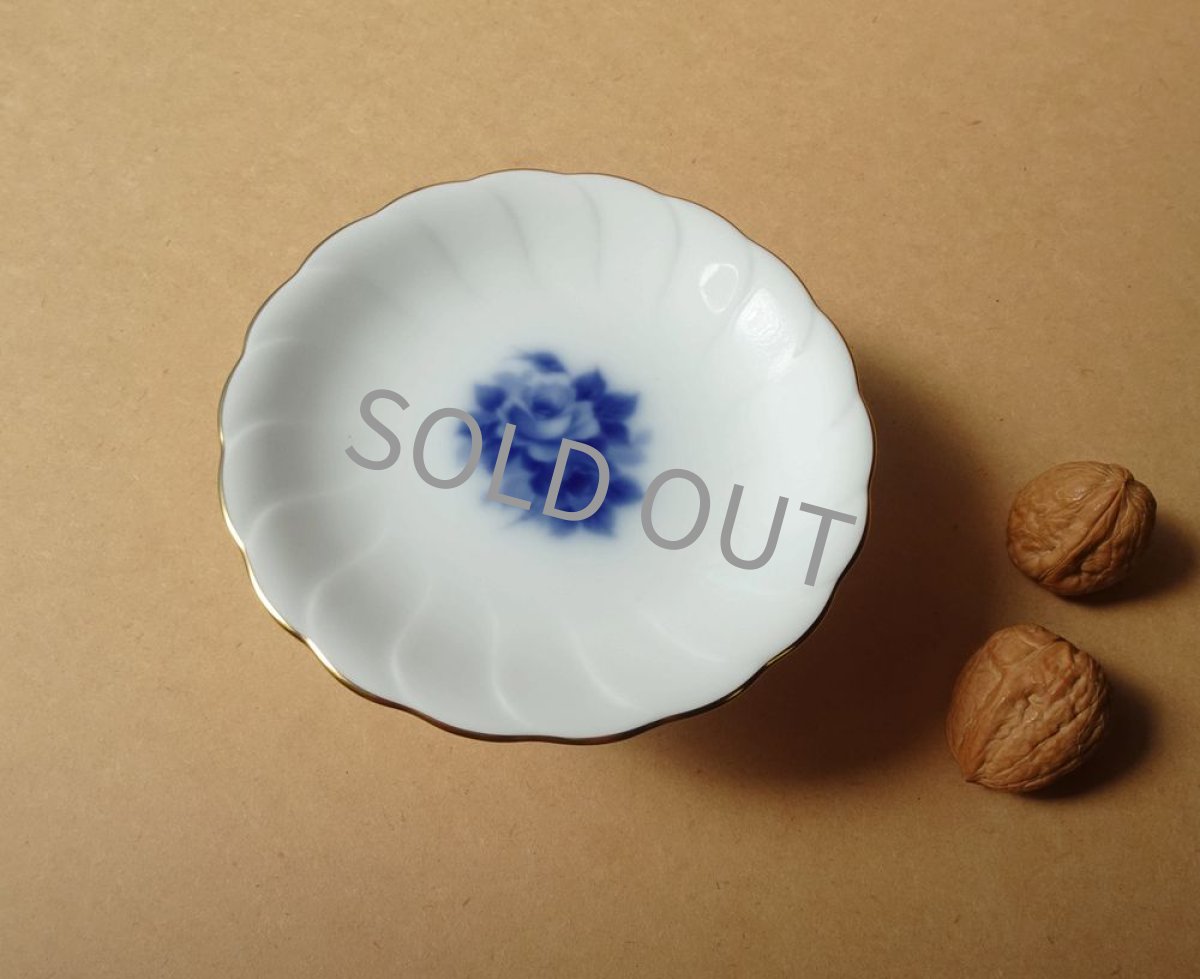 画像3: 大倉陶園　小さなコンポート　ブルーローズ 岡染め 14cm (3)