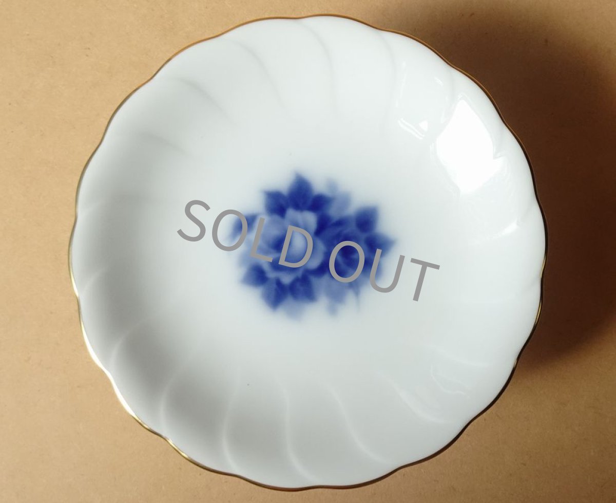 画像4: 大倉陶園　小さなコンポート　ブルーローズ 岡染め 14cm (4)