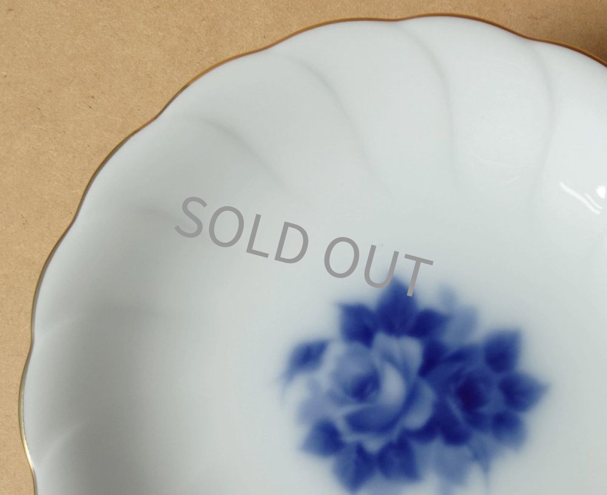 画像5: 大倉陶園　小さなコンポート　ブルーローズ 岡染め 14cm (5)