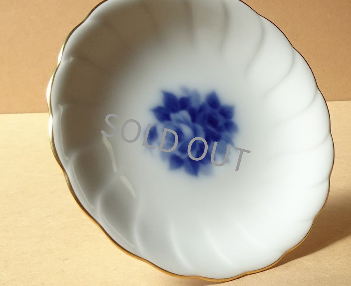 画像6: 大倉陶園　小さなコンポート　ブルーローズ 岡染め 14cm (6)
