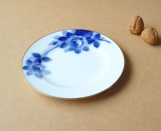 画像6: 大倉陶園 ケーキ皿 ブルーローズ 岡染め 20cm (6)