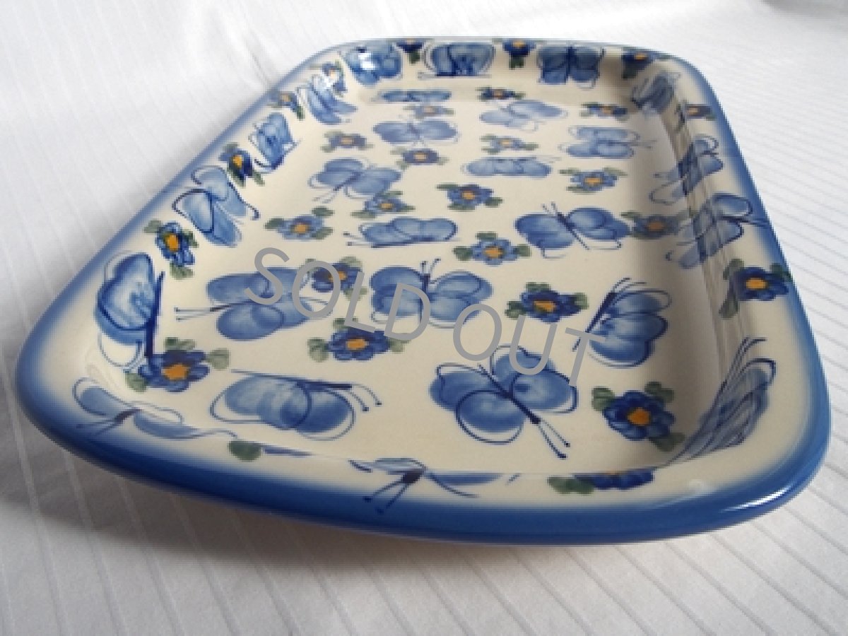 画像2: ポーランド食器　バタフライトレイ  18.6cm ボレスワヴィエツ製 (2)