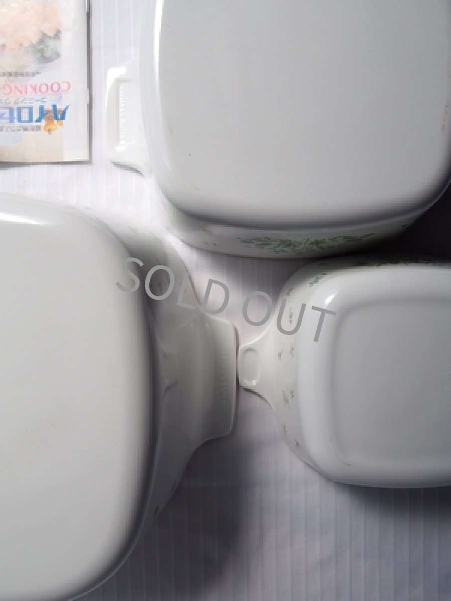 画像9: パイロセラム USA製 コーニング社　直火用両手鍋 3点セット ハーブカントリー (9)