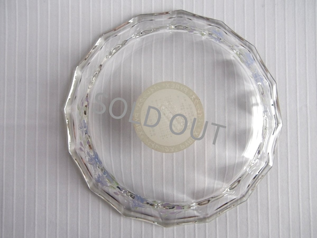画像6: レトロ パイレックス　耐熱パイ皿 中　　19cm 紫花　日本製 (6)