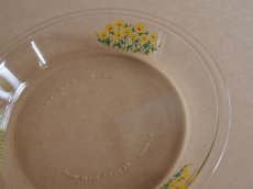 画像1: レトロ パイレックス 岩城硝子　パイ皿 黄花 日本製 20.5cm (1)