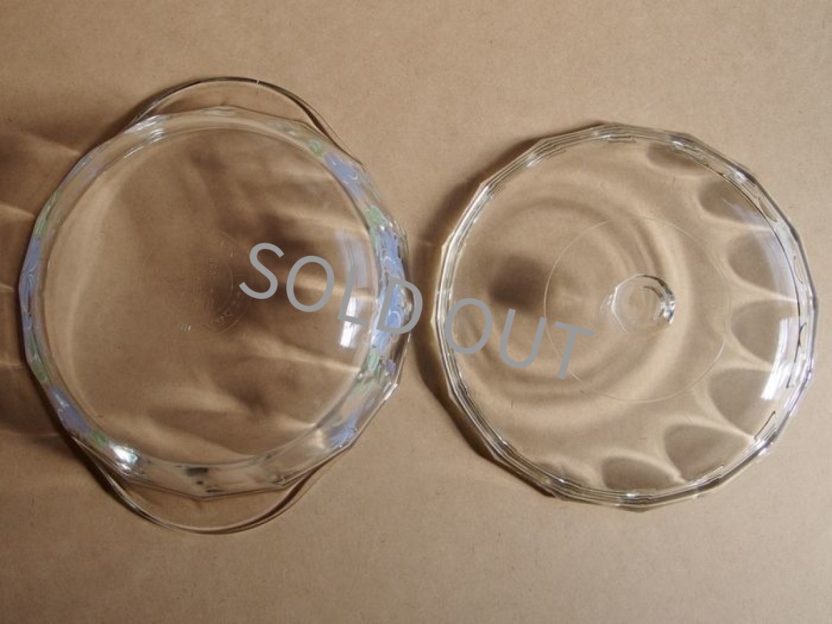 画像11: レトロ パイレックス　耐熱キャセロール 中 日本製 19.5cm(5) 紫花 (11)