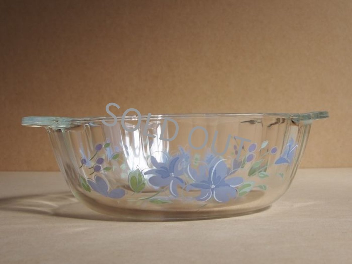 画像6: レトロ パイレックス　耐熱キャセロール 中 日本製 19.5cm(5) 紫花 (6)