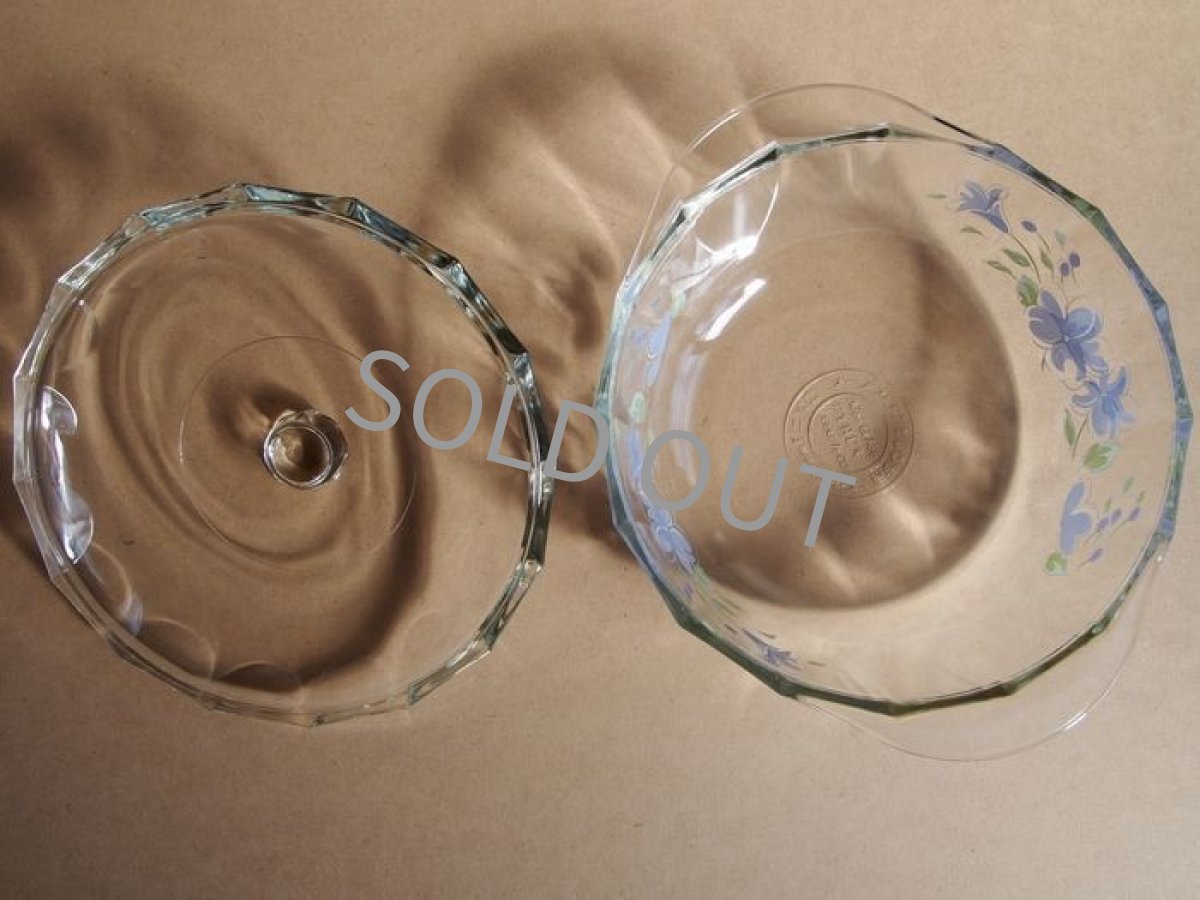 画像3: レトロ パイレックス　耐熱キャセロール 中 日本製 19.5cm(5) 紫花 (3)