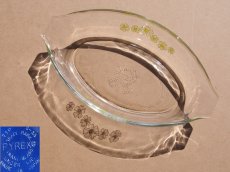 画像1: レトロ パイレックス 耐熱グラタン皿 日本製 19cm(2) 花柄 (1)