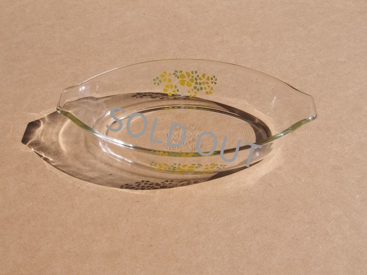 画像3: レトロ パイレックス 耐熱グラタン皿 日本製 19cm(1) 黄花 (3)