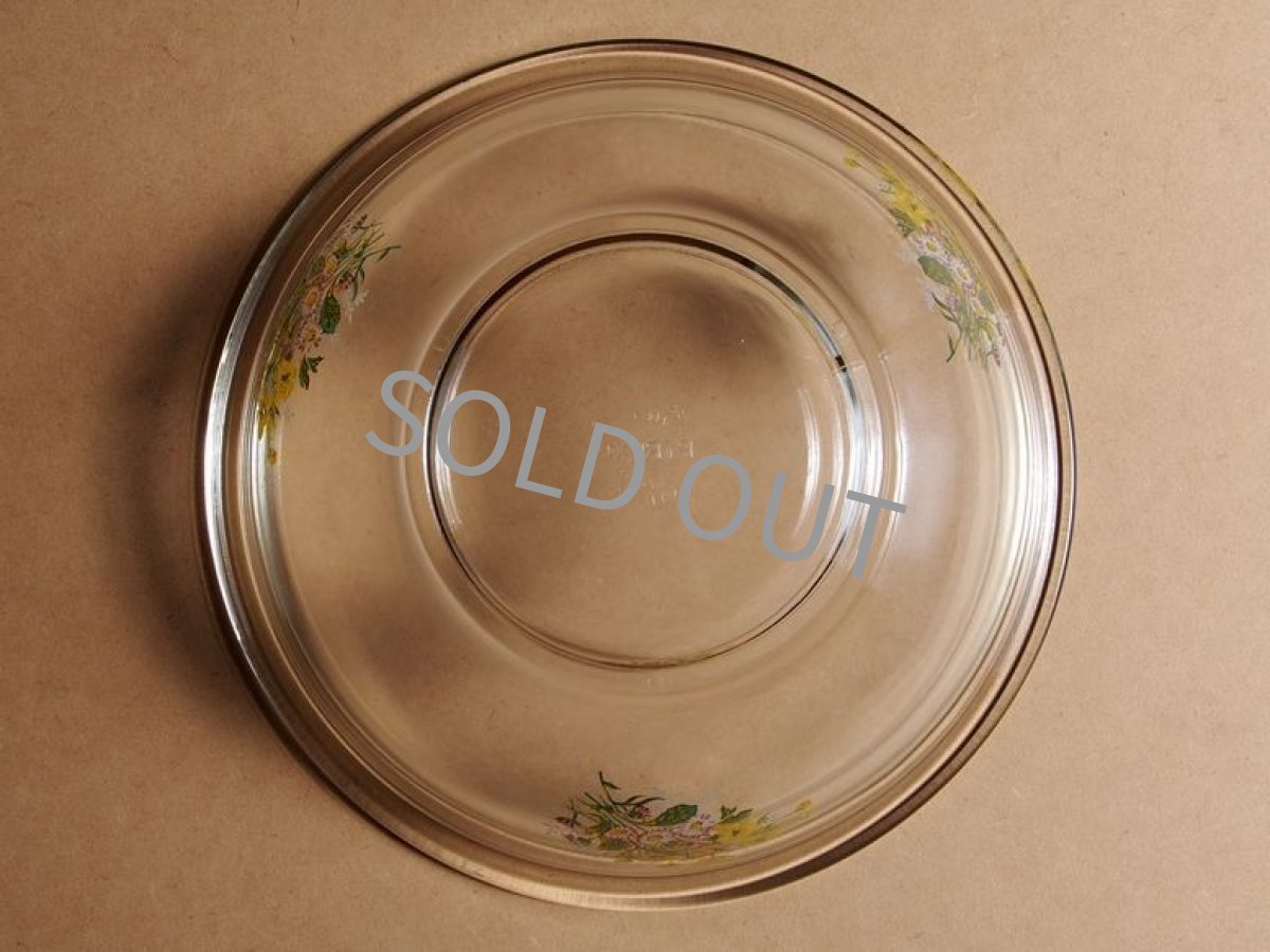 画像9: レトロ パイレックス 岩城硝子 ボウル 大 ブーケ 日本製 22.5cm (9)