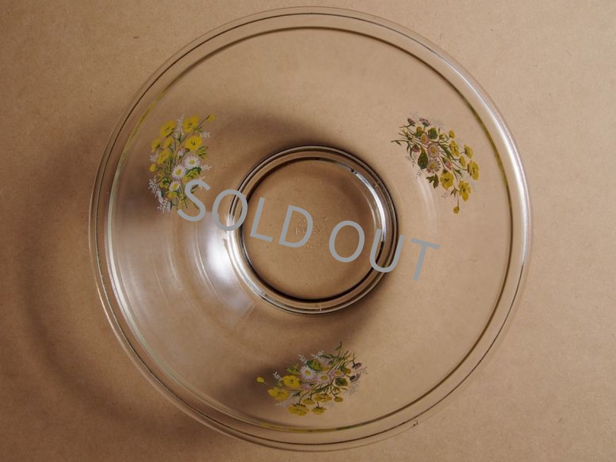 画像4: レトロ パイレックス 岩城硝子 ボウル 大 ブーケ 日本製 22.5cm (4)