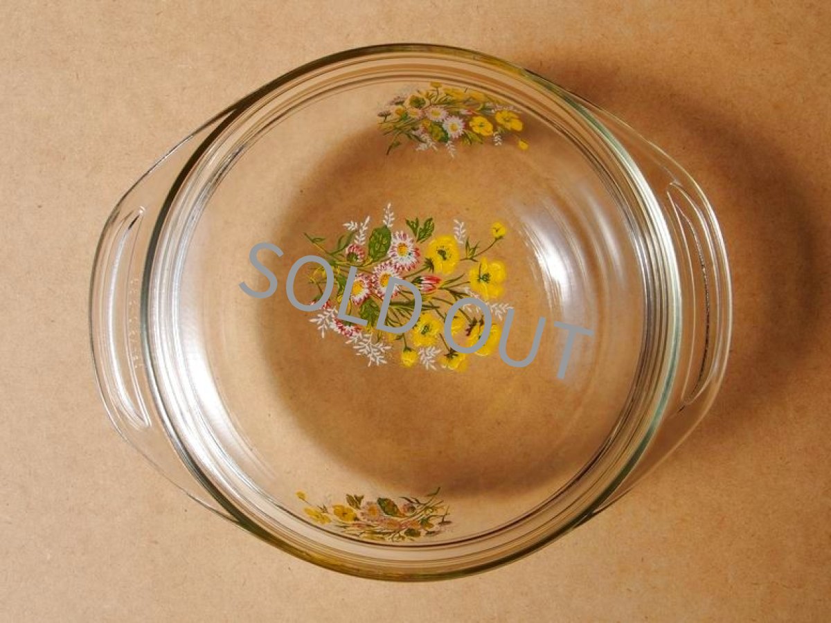 画像3: レトロ パイレックス キャセロール 中 ブーケ 日本製 19cm(10) (3)