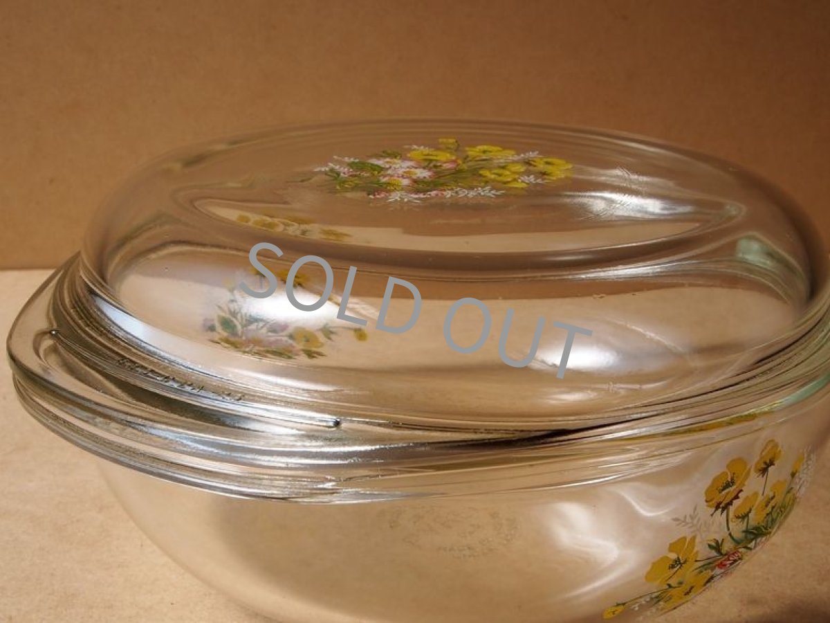 画像6: レトロ パイレックス キャセロール 中 ブーケ 日本製 19cm(10) (6)