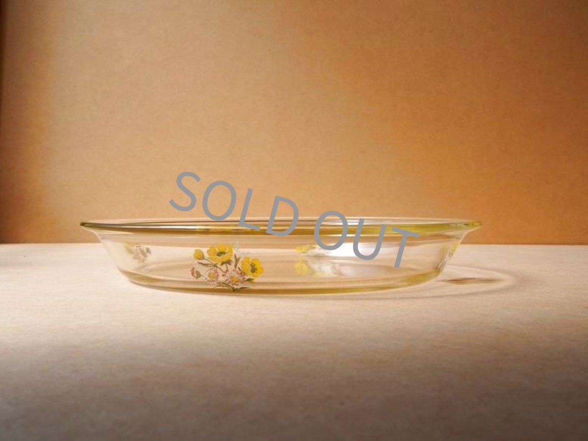 画像9: レトロ パイレックス 岩城硝子 パイ皿 ブーケ 日本製 22.5cm (9)