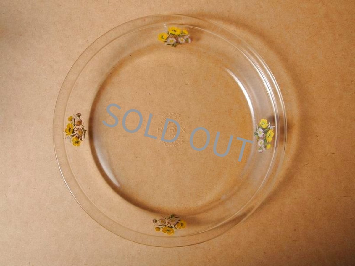 画像4: レトロ パイレックス 岩城硝子 パイ皿 ブーケ 日本製 22.5cm (4)