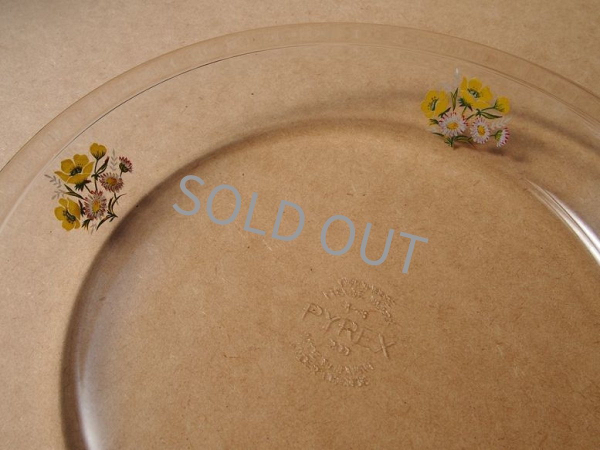 画像5: レトロ パイレックス 岩城硝子 パイ皿 ブーケ 日本製 22.5cm (5)