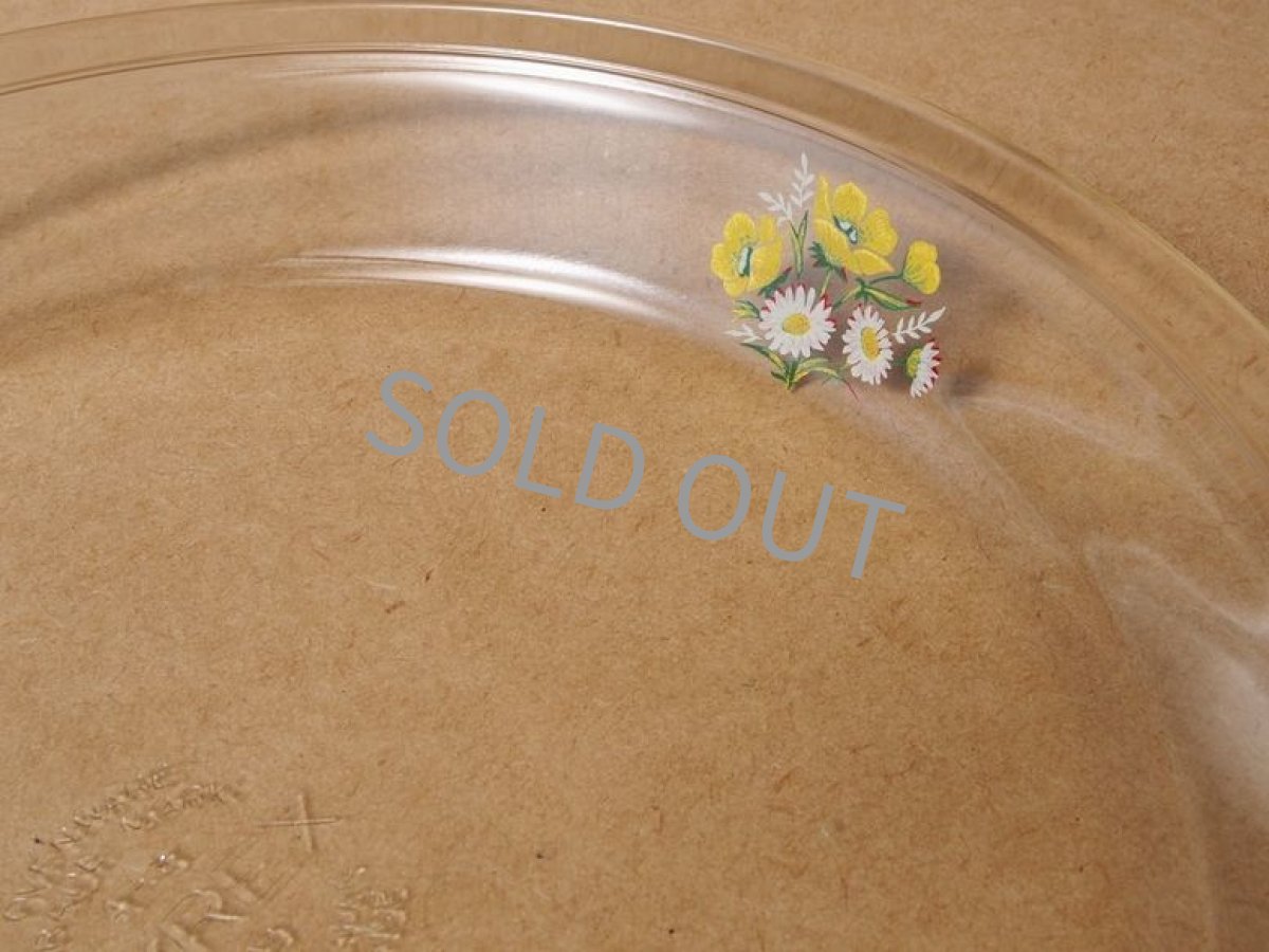 画像6: レトロ パイレックス 岩城硝子 パイ皿 ブーケ 日本製 22.5cm (6)