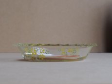 画像6: レトロ パイレックス　耐熱ふち飾り皿 小 15cm 黄花 日本製 (6)