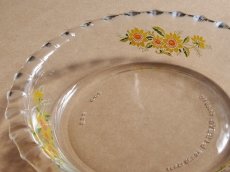 画像5: レトロ パイレックス　耐熱ふち飾り皿 小 15cm ひまわり 日本製 (5)