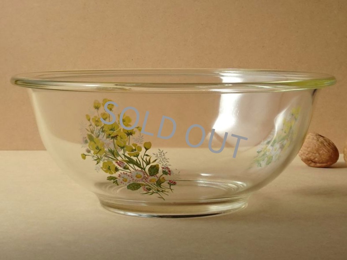 画像3: 【ご予約品】レトロ パイレックス 岩城硝子 ボウル 大 ブーケ 日本製 22.5cm (3)