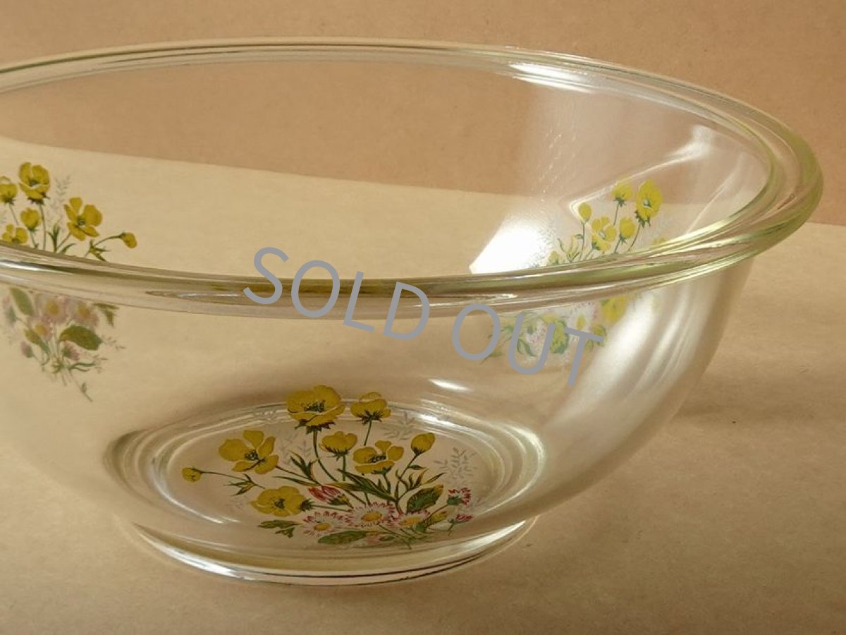画像8: 【ご予約品】レトロ パイレックス 岩城硝子 ボウル 大 ブーケ 日本製 22.5cm (8)