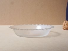 画像3: パイレックス 岩城硝子　耐熱ふち飾り皿 小 15cm 型板凹凸 日本製 (3)