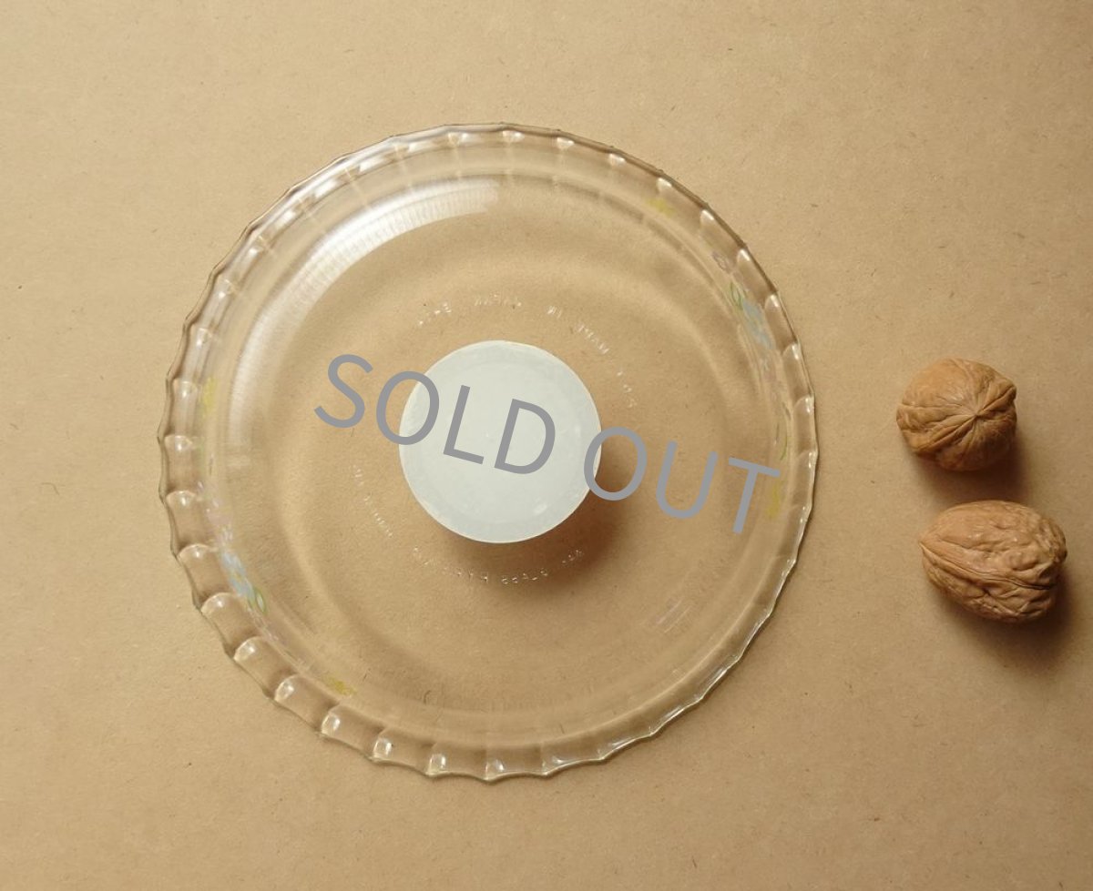 画像10: レトロ パイレックス 耐熱ふち飾り皿 中　19cm メイブルー 日本製 (10)