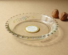 画像14: レトロ パイレックス 耐熱ふち飾り皿 中　19cm メイブルー 日本製 (14)