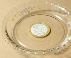 画像5: レトロ パイレックス 耐熱ふち飾り皿 中　19cm メイブルー 日本製 (5)