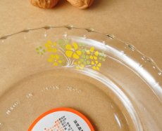 画像6: レトロ パイレックス 耐熱ふち飾り皿 小　15cm 黄花 日本製 (6)