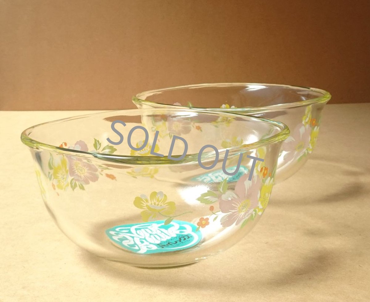 画像17: パイレックス 岩城硝子 ニューボール スクエア 花柄 3点セット 日本製 (17)