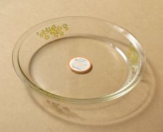 画像12: レトロ パイレックス 岩城硝子 耐熱パイ皿 黄花 22.5cm 日本製 (12)