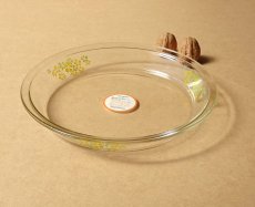 画像3: レトロ パイレックス 岩城硝子 耐熱パイ皿 黄花 22.5cm 日本製 (3)